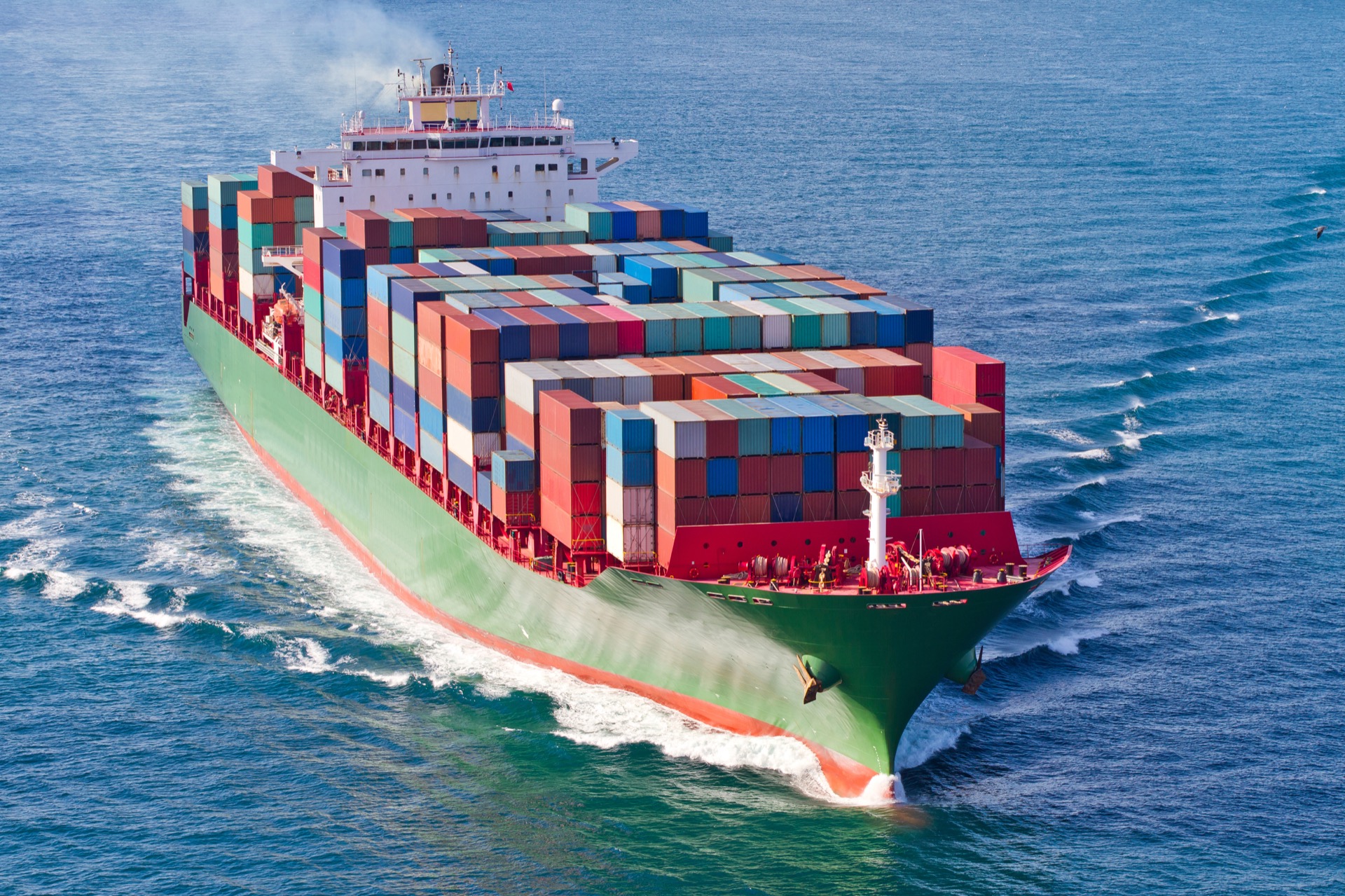 Cargo ship at sea