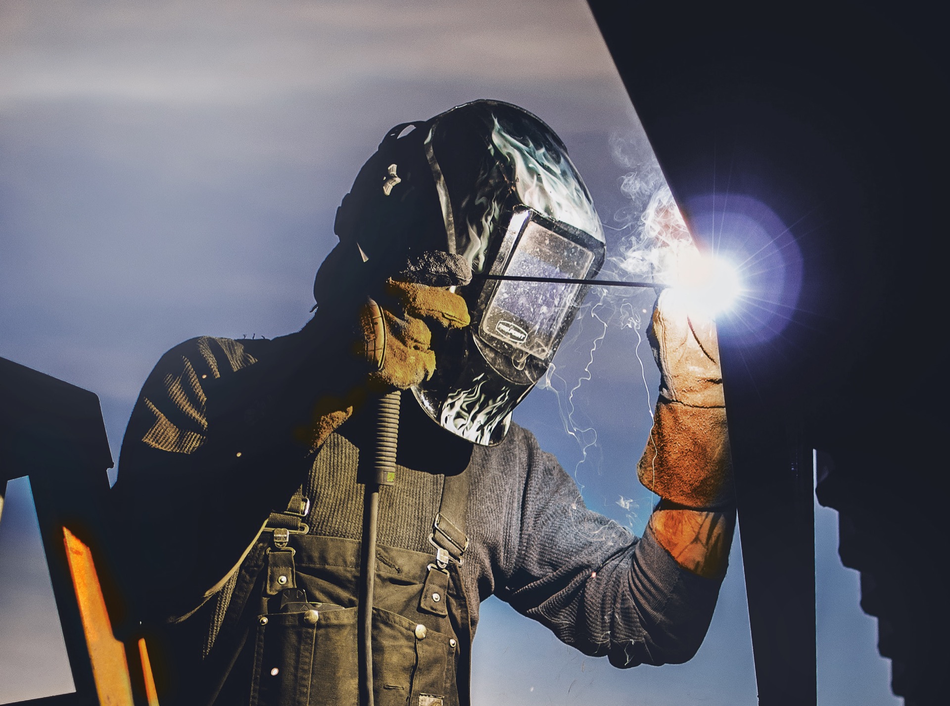 Welder at work